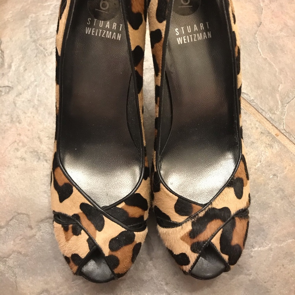 S. Weitzman Ponyhair Leopard-ish Sz. 6 Heels. GUC.